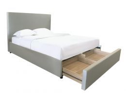 Nevada Fabric Bed Frame with Straight Slats & Drawers