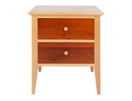 Shaker Custom Timber 2 Drawer Bedside with Knob Wood Handle