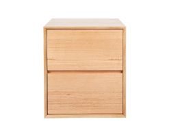 Nordic Custom Timber Bedside Table with 2 Drawers