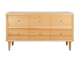 Danish Custom Timber 6 Drawer Dresser