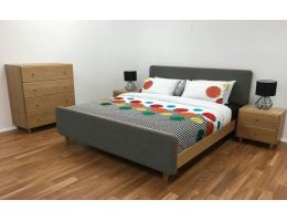 Kenya Timber Upholstered Bed Frame  - Suite Option