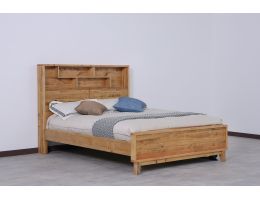 Frobe Timber Bookshelf Bed Frame