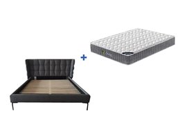 Comfort Plus Mattress + Alfi Upholstered Slat Bed Frame