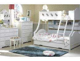 Cloudy Timber Trio Bunk Bed with Trundle