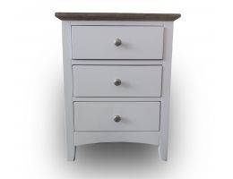 Brittany Timber 3 Drawer Bedside