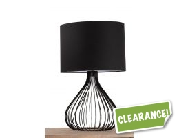 Large Wrought Iron Table Lamp In Glossy Black or White