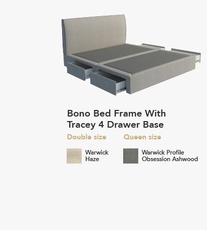 Bono Bed with Tracey 4 Drawer Base